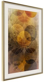 Poster  Golden Circles  Cornice Quadri Cornice d'oro con passe-partout, Larghezza x Altezza Home decor 20x30