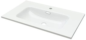 Lavabo da appoggio New rettangolare in ceramica L 75 x H 1.8 x P 46 cm bianco