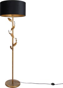 Lampada da terra oro con paralume nero e interno oro 50cm - Linden