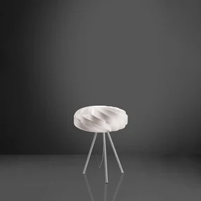 Lampada Da Tavolo Con Treppiede 1 Luce Flat In Polilux Bianco Made In Italy