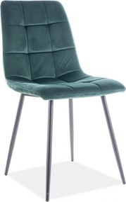 Sedia Mila in velluto verde/nero Blu78