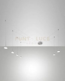 Isabella sospensione 6 luci alluminio  spostabile a led 3000k - 48w...