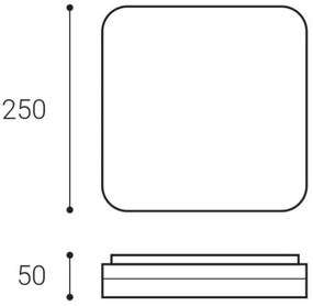 LED2 - Plafoniera LED SQUARE LED/12W/230V IP54 3000/4000/5700K