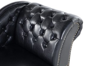 Chaise longue vintage destra in pelle sintetica nera NIMES Beliani