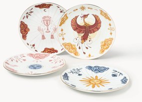 Set di 4 piatti da colazione dipinti a mano Mystic