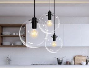 Lampada da soffitto pensile di vetro Lassi Black 20 cm