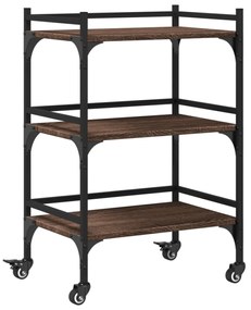 Carrello cucina rovere marrone 50x35x75,5 cm legno multistrato
