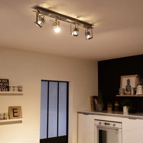 Faretto decorativo senza fonte luminosa TECHNIC NEW CROMO SATINATO in inox grigio GU10 42W INSPIRE 4 luci