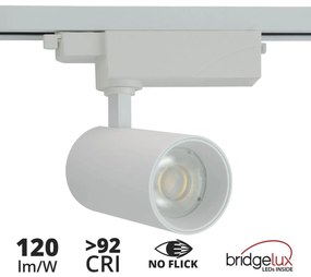 Faro LED 30W Monofase 60° 120lm/W CRI92 no Flickering - BRIDGELUX LED Colore Bianco Caldo 2.700K