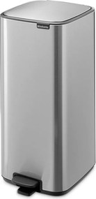 Cestino per la spazzatura color argento opaco in acciaio con pedale 30 l Bo – Brabantia