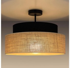 Lampadario a plafone BOHO 1xE27/60W/230V diametro 40 cm nero/beige