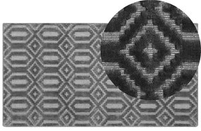 Tappeto grigio scuro 80 x 150 cm a pelo corto ADATEPE Beliani