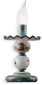 Lumetto Classico Sanremo Metallo Ceramica Verde Sfumato Oro Decorato 1 Luce E14