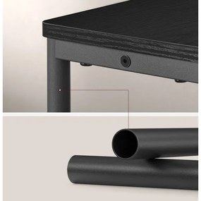 Tavolino d'appoggio ROD con presa elettrica integrata e porte USB, nero