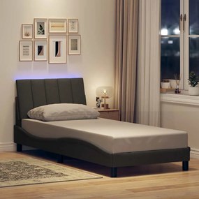 Giroletto Senza Materasso Grigio Scuro 90x200 Cm Tessuto /