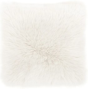 Cuscino in pelle di pecora bianca, 45 x 45 cm - Tiseco Home Studio