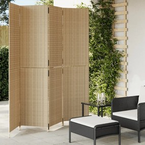 Divisorio Per Ambienti A 4 Pannelli Beige İn Polyrattan /