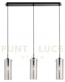 Lampadario a sospensione magic nera e fume' 3 luci attacco e27 79x1...
