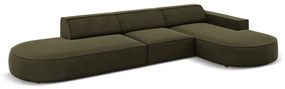 Divano angolare in velluto verde (angolo destro) Jodie - Micadoni Home
