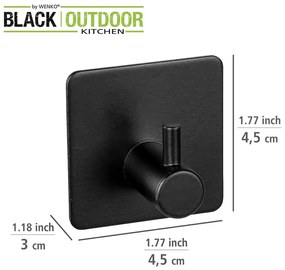 Ganci autobloccanti in acciaio inox nero in set di 2 pezzi Black Outdoor Kitchen Ureo - Wenko
