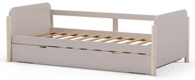 Letto per bambini in legno di pino crema con letto estraibile 90x190 cm Enola - Marckeric