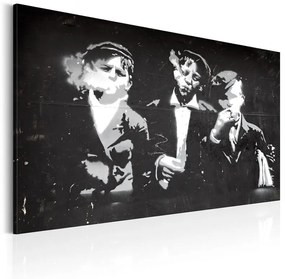 Quadro Banda di strada (stile rétro)  Colore bianco e nero, Dimensioni e Misure 120x80