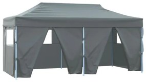 Gazebo Pieghevole con 4 Pareti 3x6m Acciaio Antracite