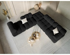 Pouf in velluto nero Bellis - Micadoni Home