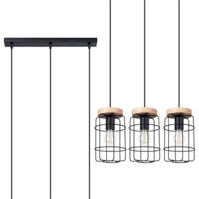 Sollux SL.1264 - Lampadario a sospensione con filo GOTTO 3xE27/15W/230V nero