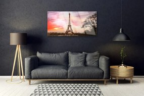 Quadro vetro Torre Eiffel Architettura 100x50 cm