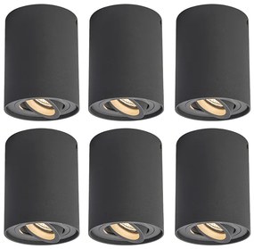 Set di 6 faretti intelligenti grigio scuro incl. Wifi GU10 - Rondoo up