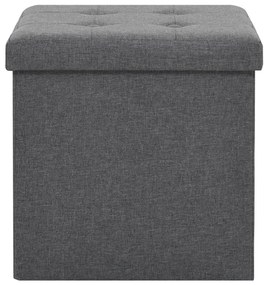 Sgabello pieghevole con contenitore grigio scuro in simil lino