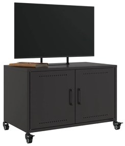 Mobile tv nero 68x39x43,5cm in acciaio laminato a freddo