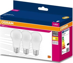 Confezione da 3 lampadine LED A60 E27/10W/230V 3000K - Osram