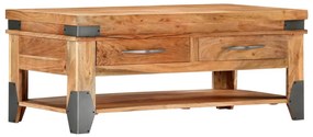 Tavolino da Caffè 110x52x45 cm in Legno Massello di Acacia