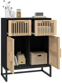 Credenza nera 60x30x75 cm in legno multistrato