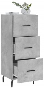 Credenza grigio cemento 34,5x34x90 cm in legno multistrato