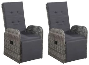 Set mobili da pranzo per giardino 5 pz grigio