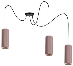 Lampadario a sospensione AVALO 3xE27/60W/230V rosa/rame