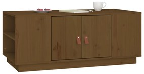 Tavolino da salotto miele 100x50x41cm in legno massello di pino