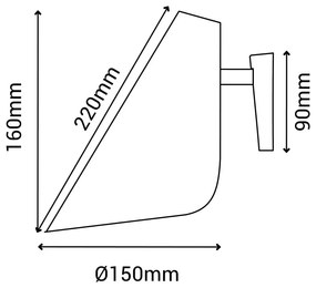 Lampada da parete nera, altezza 16 cm Lisboa - SULION