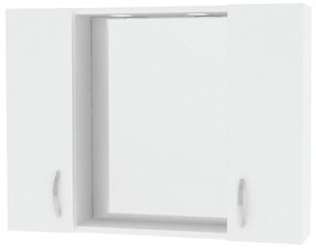 Pensile con luce Sole bianco lucido L 77 x H 58 x P 15.5 cm