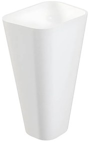 Lavabo rettangolare con piedistallo in Solid Surface Bianco - TILICHO
