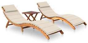 Lettini Prendisole 2 Pz Con Tavolo E Cuscini İn Legno Dacacia /