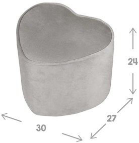 Pouf per bambini in velluto grigio chiaro Lil Sofa - Roba
