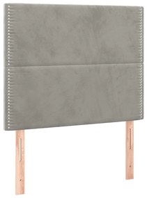 Testiere 2 pz grigio chiaro 100x5x78/88 cm in velluto