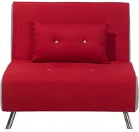 Divano letto con rivestimento in tessuto rosso poltrona letto singola pieghevole