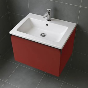 Mobile da bagno sospeso sotto lavabo L 59.5 x H 40 x P 45.5 cm rosso opaco, 1 cassetto Fusion