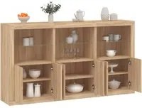 Credenza con Luci LED Rovere Sonoma 181,5x37x100 cm 3209151