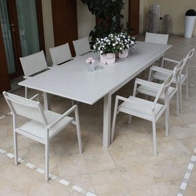 ARGENTUM - tavolo da giardino allungabile in alluminio da 220